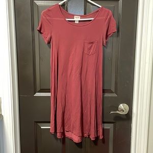 Maroon tshirt dress